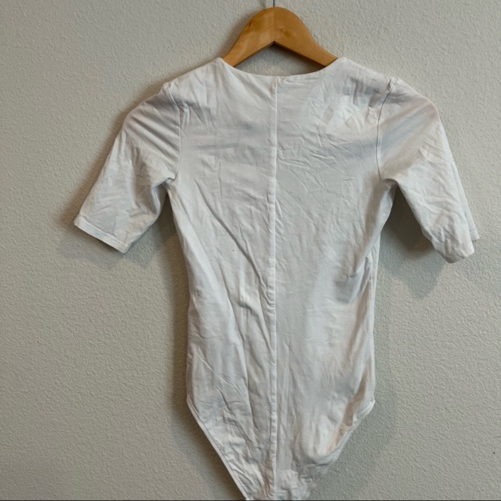 Everlane Supima Cotton Short Sleeve Crew Neck Body Suit White XS - Picture 6 of 9
